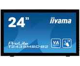 iiyama ProLite T2435MSC-B2 - Monitor LED - 24" (23.6" visível) - ecrã de toque - 1920 x 1080 Full HD (1080p) @ 60 Hz - VA - 250 cd/m² - 3000:1 - 6 ms - HDMI, DVI-D, DisplayPort - altifalantes - preto