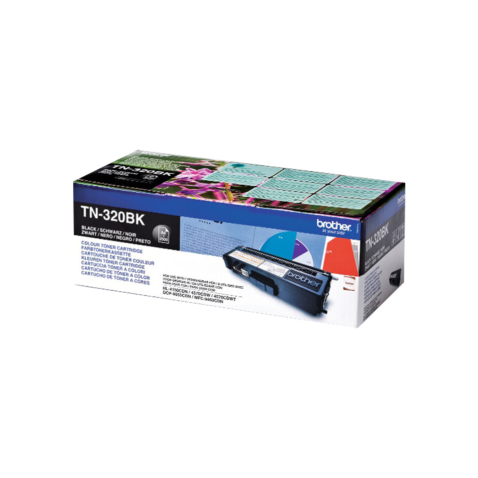 Brother TN320BK - Preto - original - cartucho de toner - para Brother DCP-9055, DCP-9270, HL-4140, HL-4150, HL-4570, MFC-9460, MFC-9465, MFC-9970