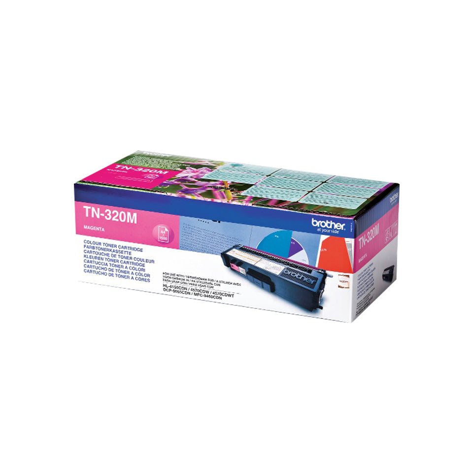 Brother TN320M - Magenta - original - cartucho de toner - para Brother DCP-9055, DCP-9270, HL-4140, HL-4150, HL-4570, MFC-9460, MFC-9465, MFC-9970