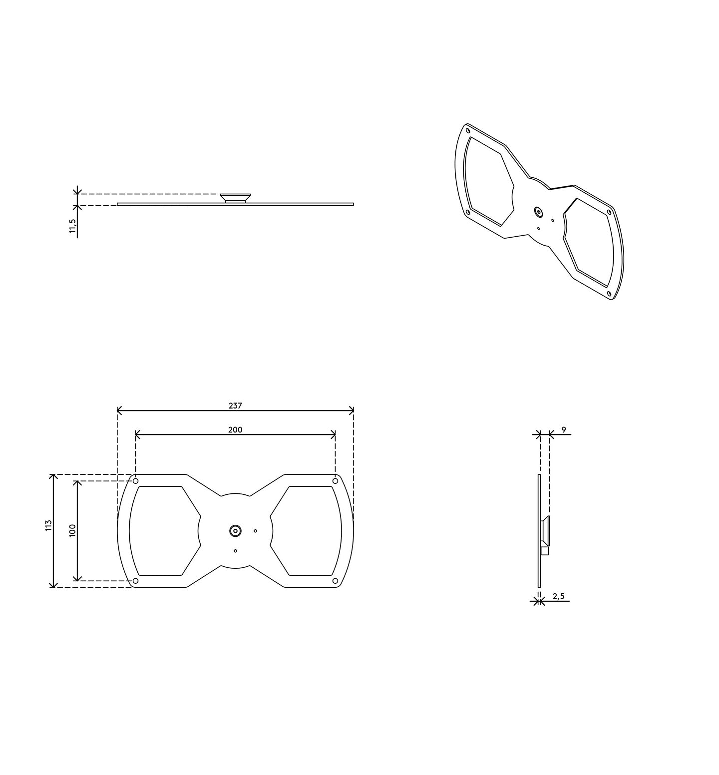 Montaje Viewlite VESA 200 x 100 - opción 020