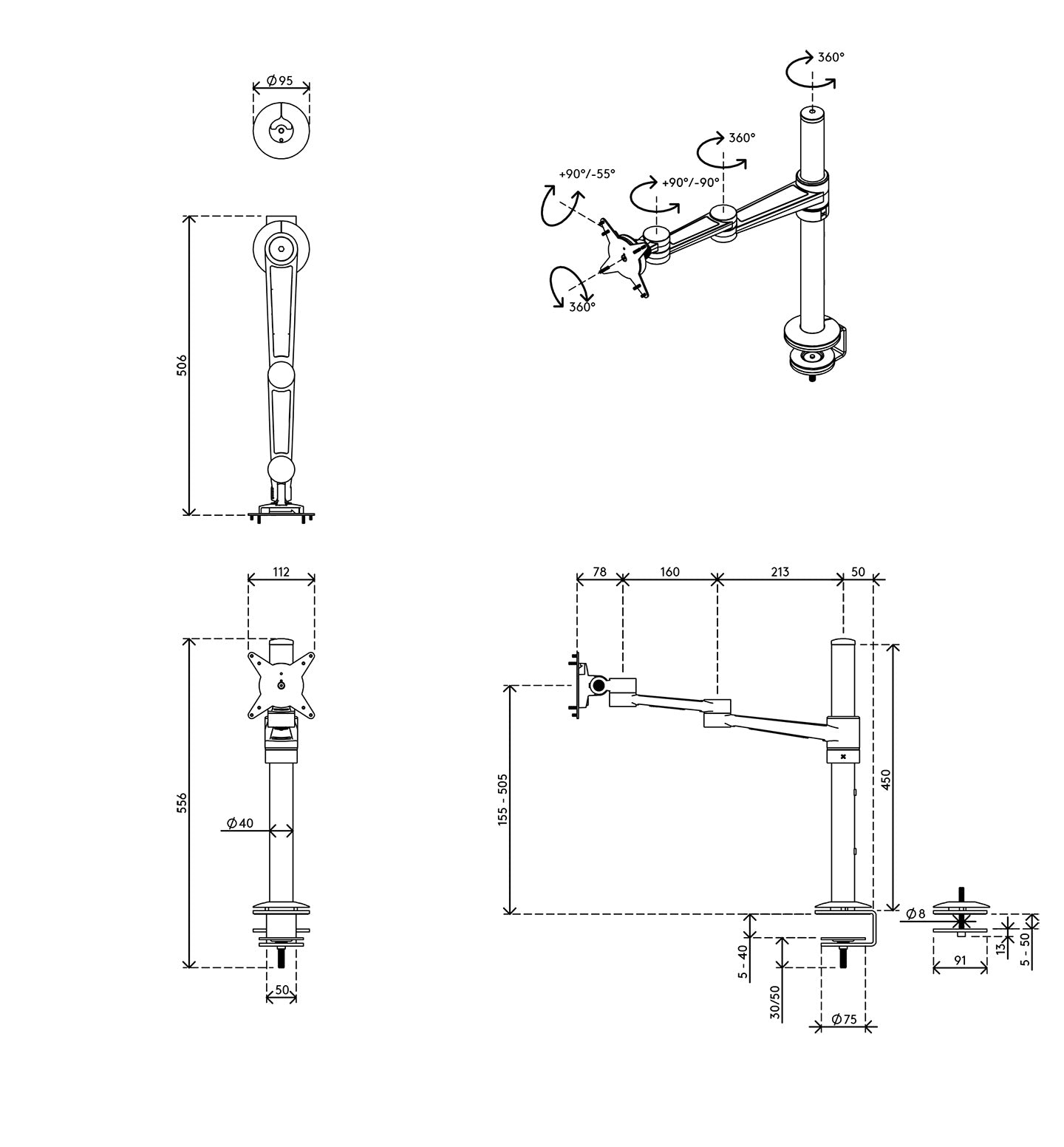 Viewlite monitor arm-desk