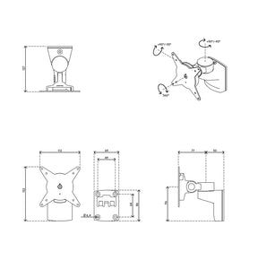 Viewlite monitor arm - wall 202