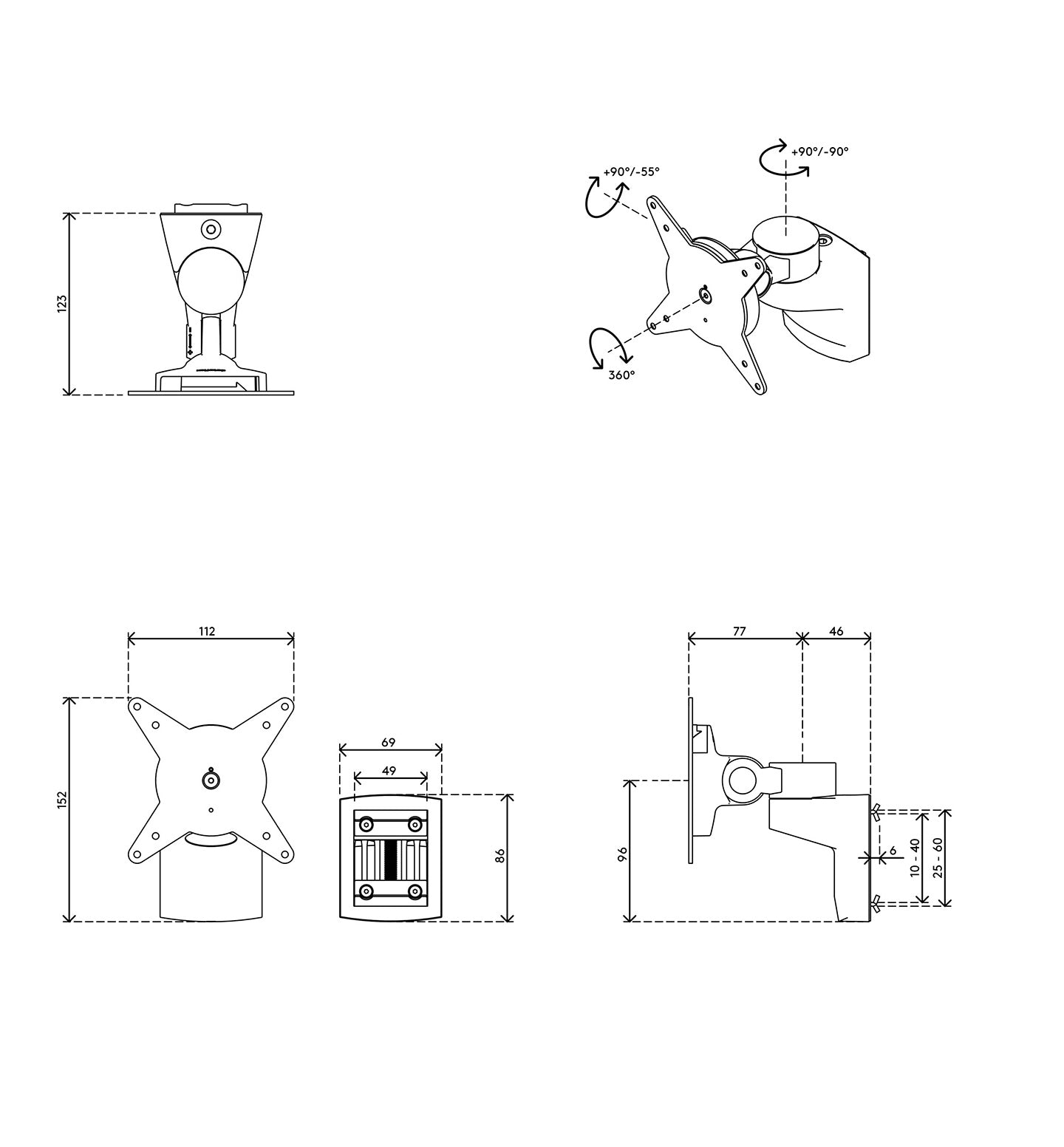 Viewlite monitor arm - rail 402