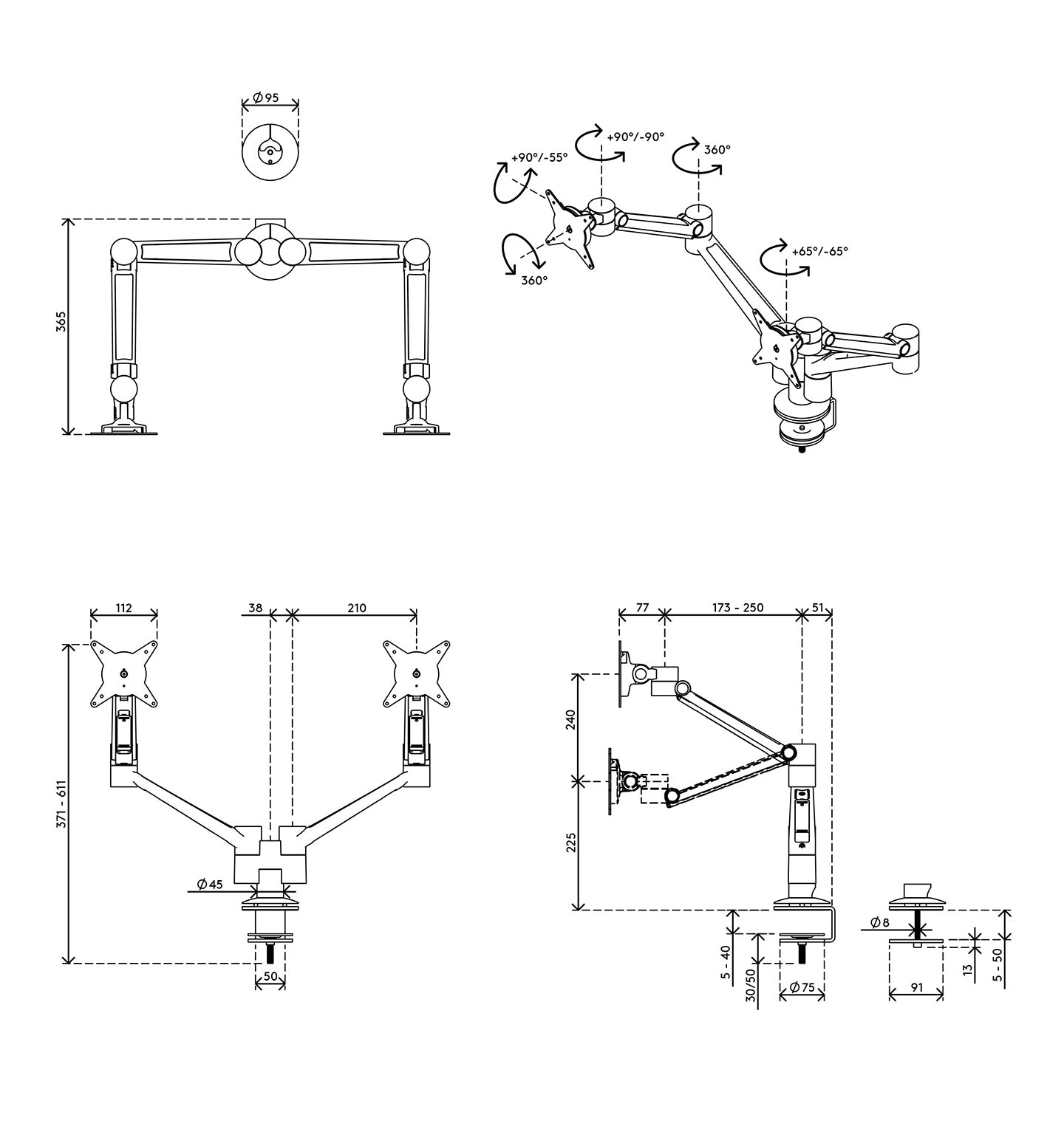 Viewlite plus monitor arm - desk