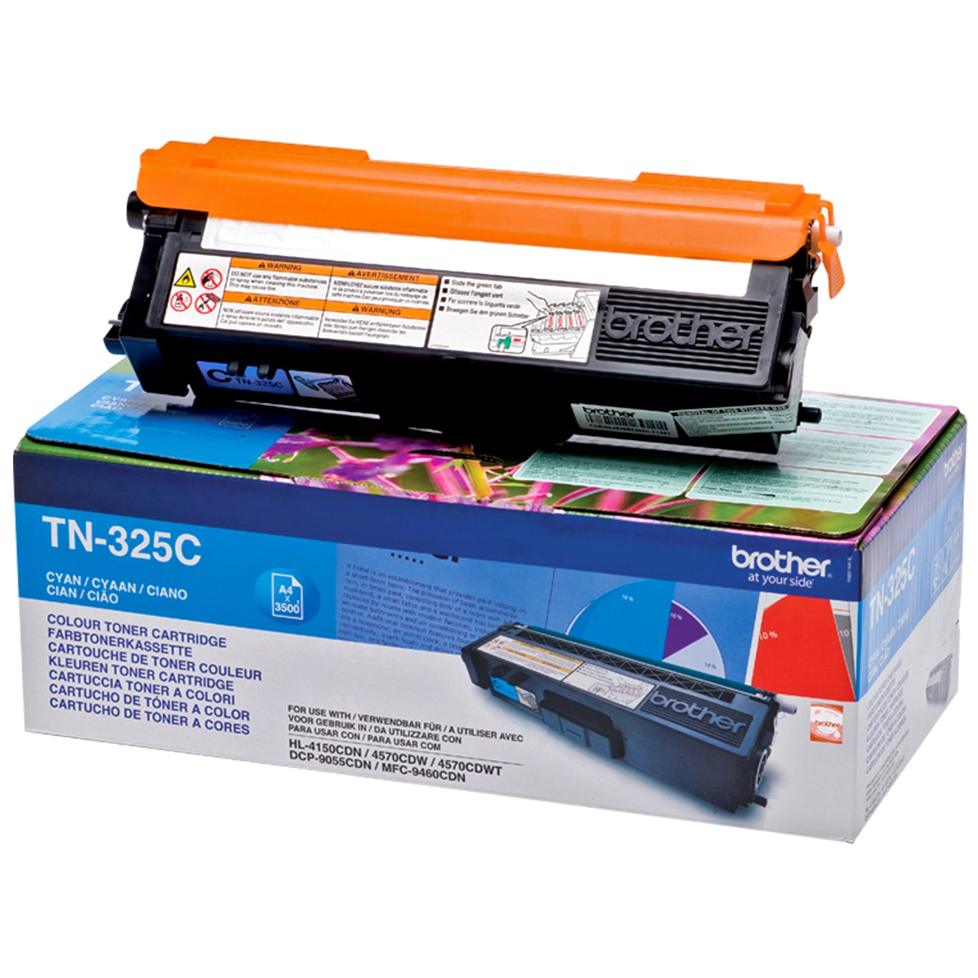 Brother TN325C - Azul cyan - original - cartucho de toner - para Brother DCP-9055, DCP-9270, HL-4140, HL-4150, HL-4570, MFC-9460, MFC-9465, MFC-9970