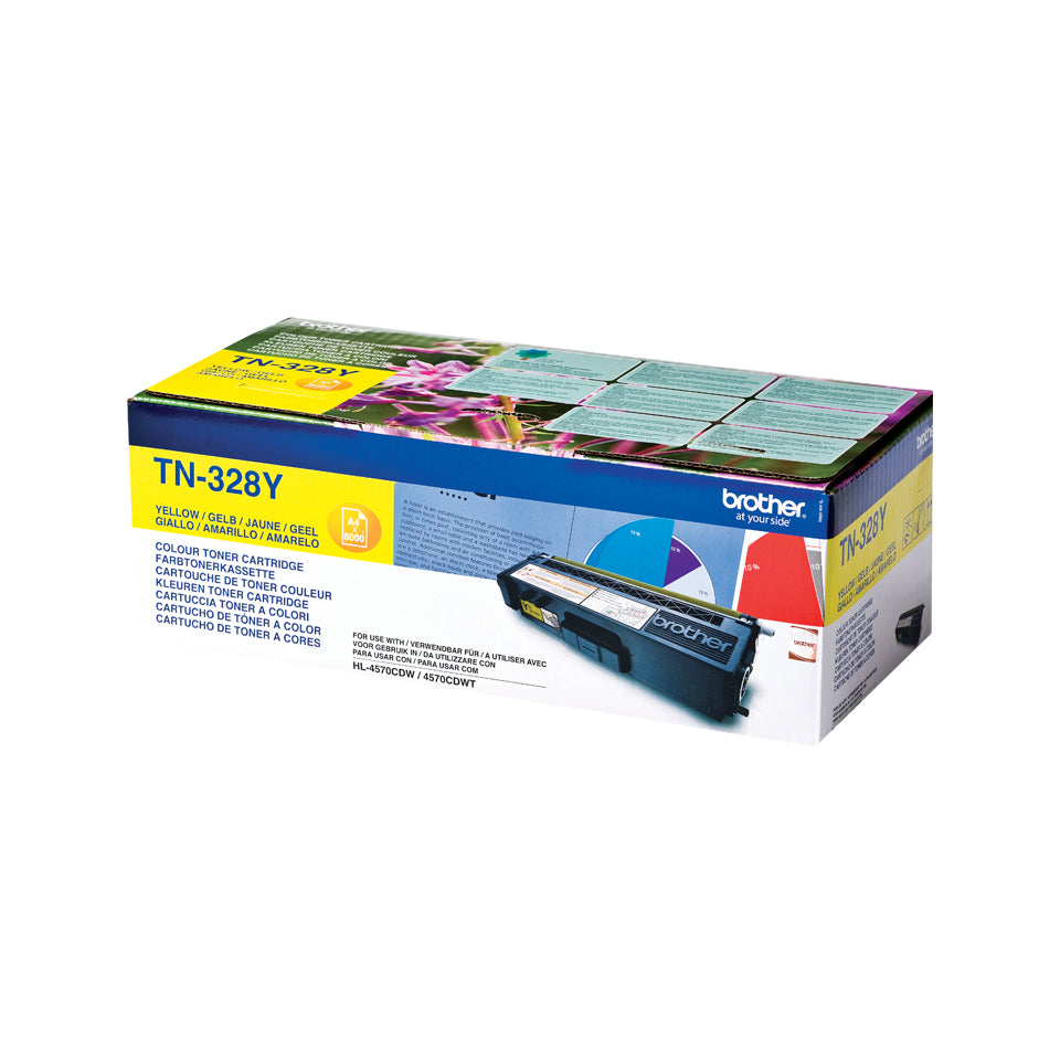 Brother TN328Y - Amarelo - original - cartucho de toner - para Brother DCP-9270CDN, HL-4570CDW, HL-4570CDWT, MFC-9970CDW