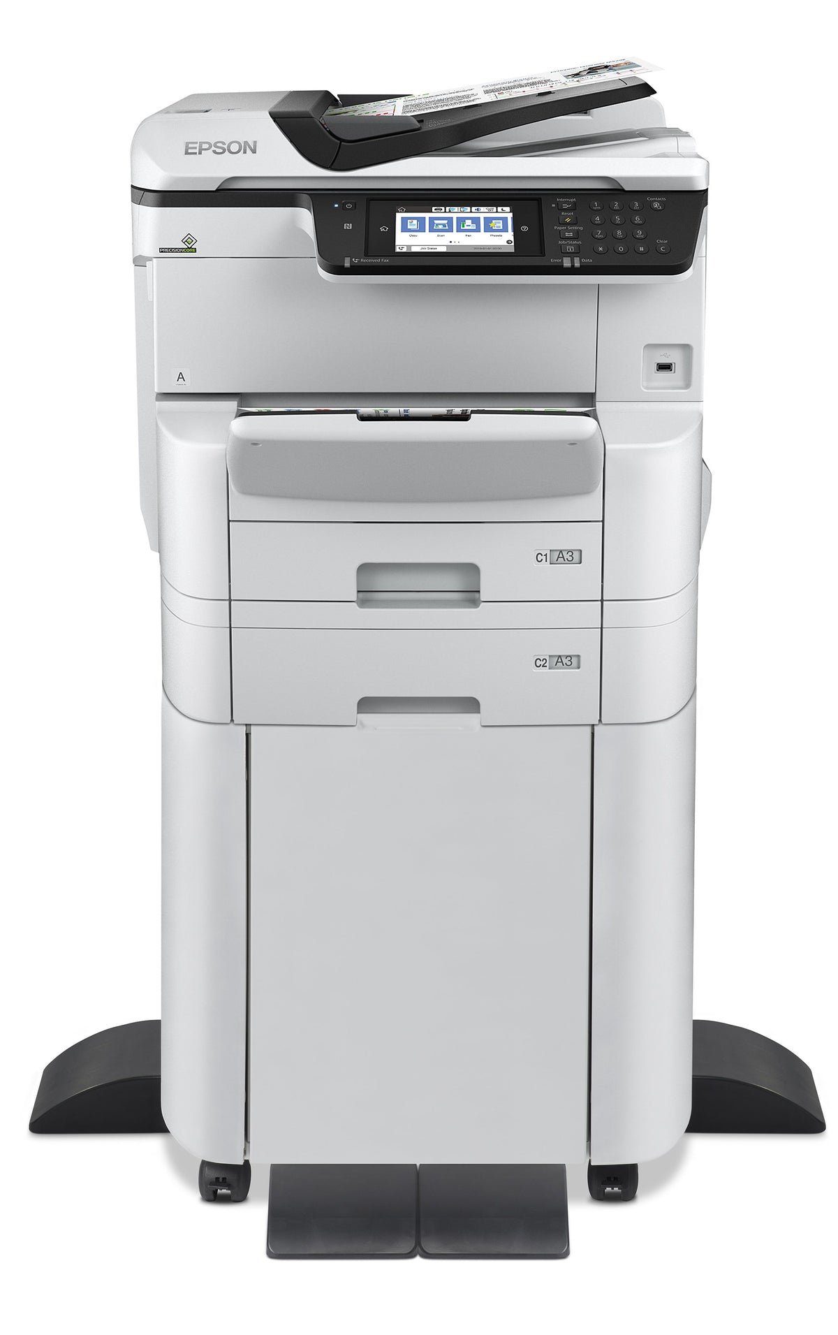 Epson WorkForce Pro WF-C8690DTWFC - Impressora multi-funções - a cores - jacto de tinta - A3 (media) - até 22 ppm (cópia) - até 24 ppm (impressão) - 835 folhas - 33.6 Kbps - Gigabit LAN, host USB, NFC, USB 3.0, USB 2.0 host, Wi-Fi(ac)