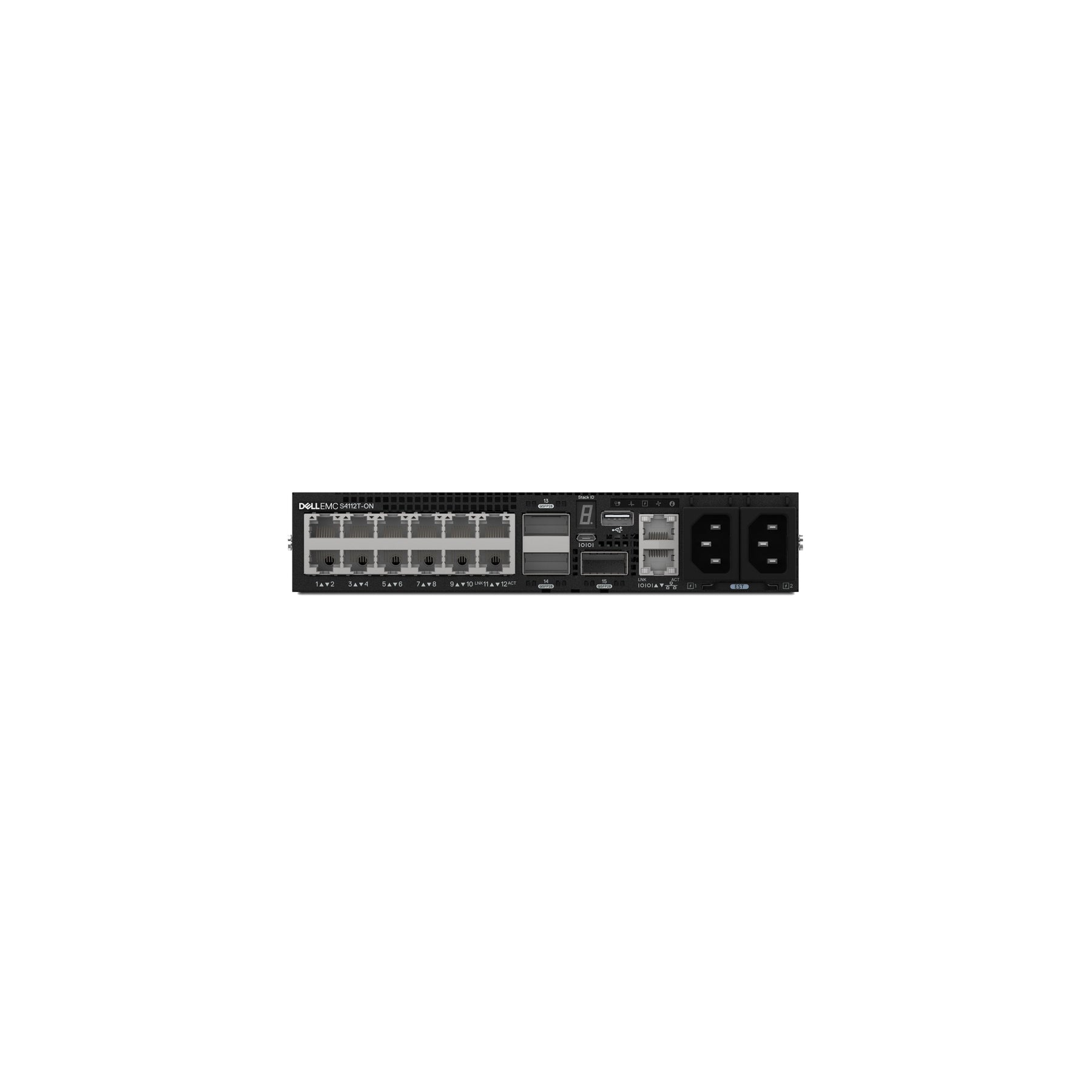 Dell Networking S4112T - Switch - L3 - Managed - 12 x 10GBase-T + 3 x 100 Gigabit QSFP28 - front to back airflow - rail mountable - Dell Smart Value - 1 Year Basic Onsite