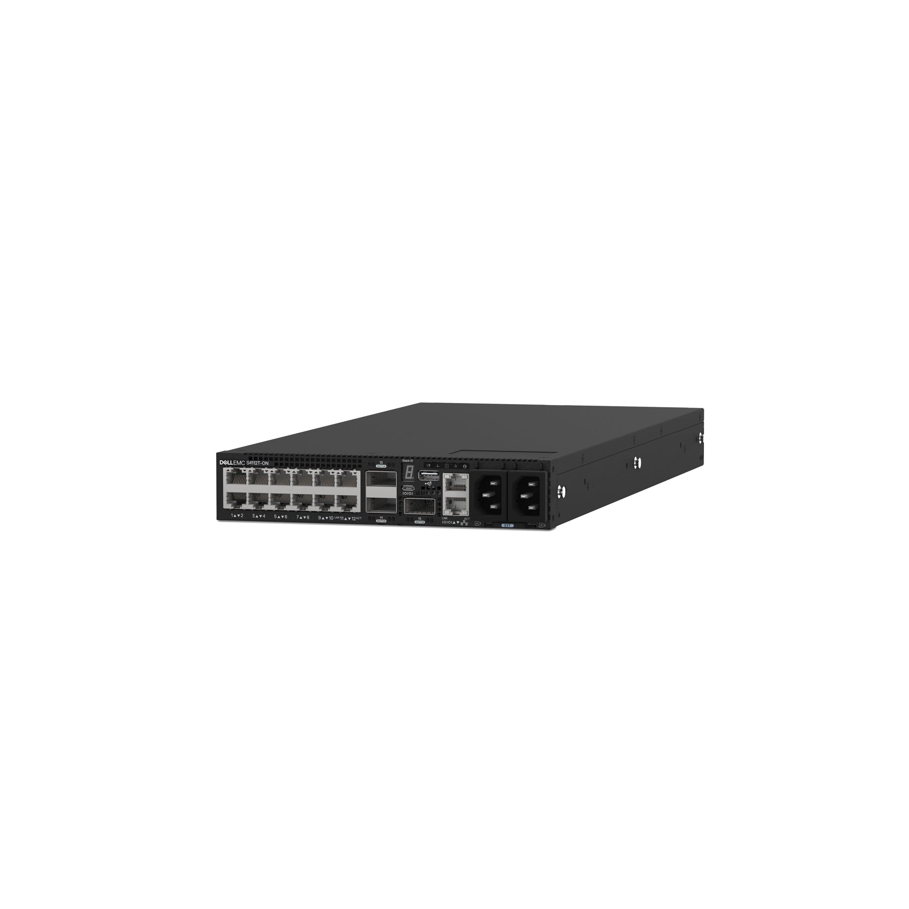 Dell Networking S4112T - Switch - L3 - Managed - 12 x 10GBase-T + 3 x 100 Gigabit QSFP28 - front to back airflow - rail mountable - Dell Smart Value - 1 Year Basic Onsite