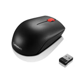 Lenovo Essential Compact - Rato - destros e canhotos - 3 botões - sem fios - 2.4 GHz - receptor sem fio USB - preto - OEM - para IdeaPad S340-14, ThinkCentre M90a Pro Gen 3, M90q Gen 2, M90t Gen 3, ThinkPad T14s Gen 3