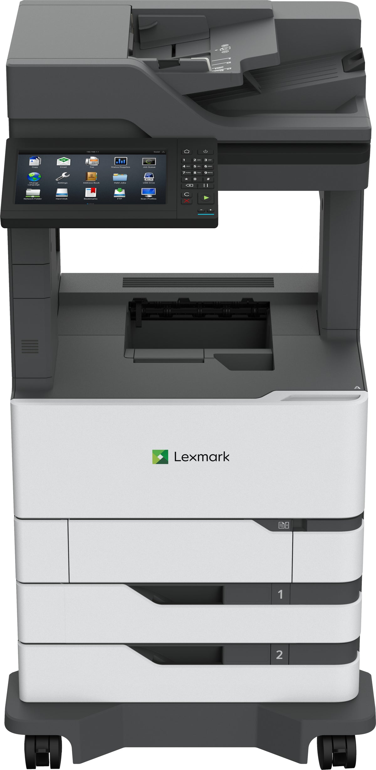 Lexmark XM7370 - Impresora multifunción - B/N - láser - 215,9 x 355,6 mm (original) - A4/Legal (soportes) - hasta 70 ppm (copia) - hasta 70 ppm (impresión) - 1200 hojas - 33,6 Kbps - USB 2.0, Gigabit LAN, host USB 2.0