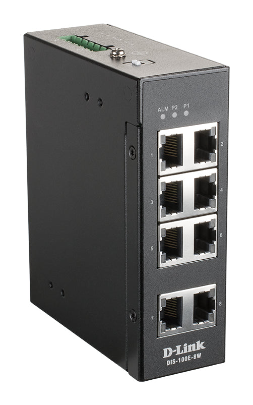 D-LINK SWITCH INDUSTRIAL 8 PORT UNMANAGED SWITCH WITH 8 X 10/100 BASET(X) PORTS