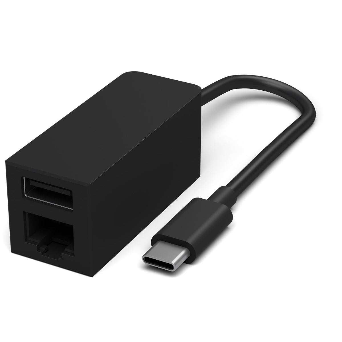 Adaptador Microsoft Surface USB-C a Ethernet y USB - Adaptador de red / USB - USB-C 3.1 - Gigabit Ethernet x 1 + USB 3.1 x 1 - Negro - Comercial