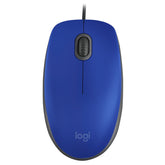 Logitech M110 Silent - Rato - destros e canhotos - óptico - 3 botões - com cabo - USB - azul