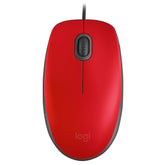 Logitech M110 Silent - Mouse - left and right handed - optical - 3 buttons - with cable - USB - red