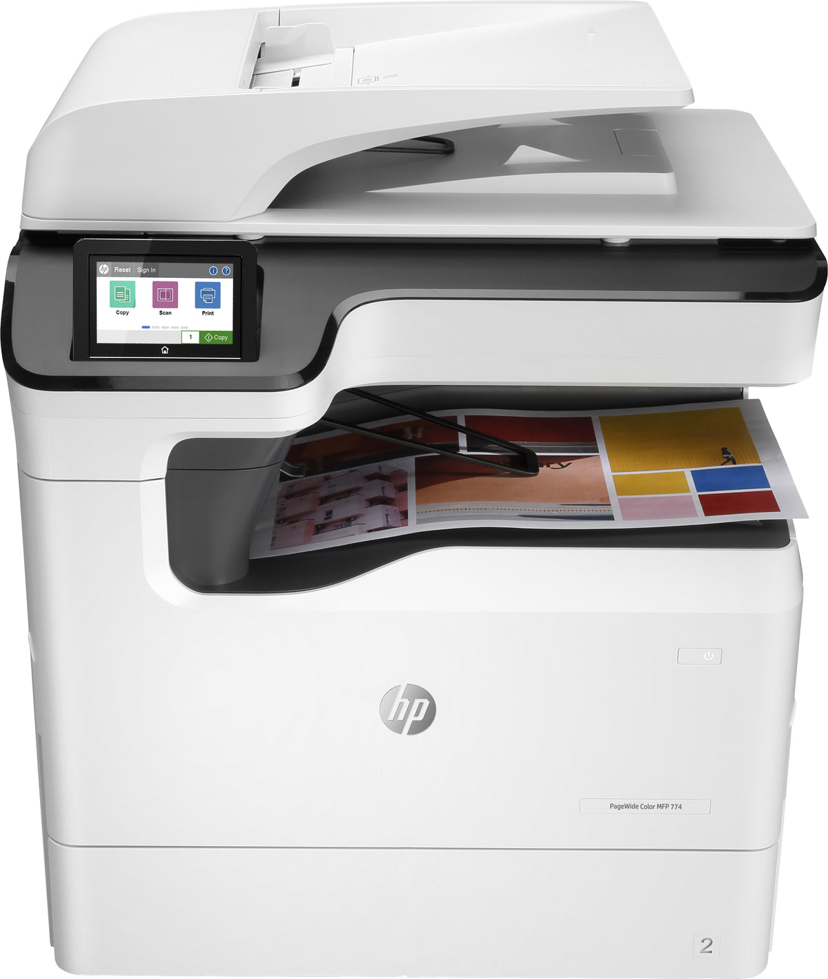 HP PageWide Color MFP 774dn - Multifunction Printer - color - page width matrix - 297 x 864 mm (original) - A3/Ledger (media) - up to 35 ppm (copy) - up to 35 ppm (print) - 650 leaves - USB 2.0, Gigabit LAN, USB 2.0 host