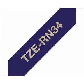 BROTHER RIBBON 12MM GOLD/NAVY BLUE FABRIC