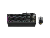 ASUS TUF Gaming Combo - Keyboard and Mouse Combo - Backlit - USB - Spanish - Black, Metallic Gray