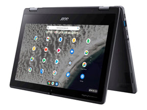 Acer Chromebook Spin 511 R753TN - Diseño invertido - Intel Celeron N5100 / 1.1 GHz - Chrome OS - Gráficos UHD - 4 GB RAM - 32 GB eMMC - Pantalla táctil 11.6" 1366 x 768 (HD) - Wi-Fi 6 - Black Slate - kbd : portugués (NX.AZGEB.007)