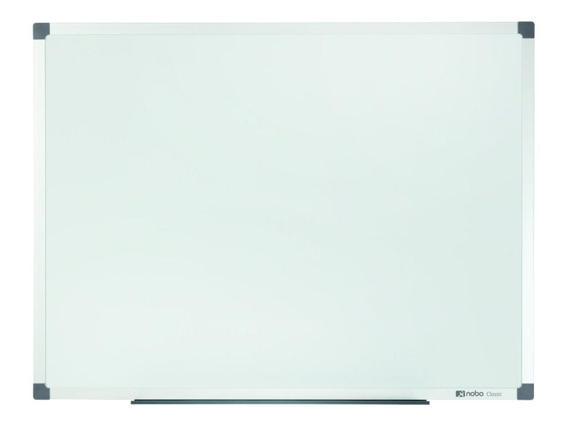 Nobo Classic - Pizarra blanca - montaje en pared - 1500 x 1000 mm - acero lacado - magnético - blanco - marco de aluminio con tapas grises