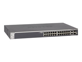 NETGEAR Smart S3300-28X-PoE+ - Switch - smart - 24 x 10/100/1000 (PoE+) + 2 x 10Gb Ethernet + 2 x 10Gb Ethernet SFP+ - rail mountable - PoE+ (195 W) - AC 100/230 V ( GS728TXP-100NES)