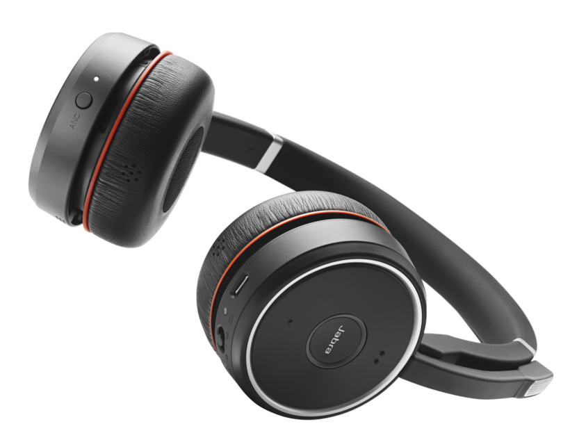 Jabra Evolve 75 UC Stereo - Headphones - in ear - bluetooth - wireless - active noise canceling - USB