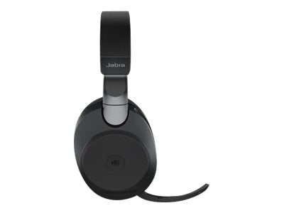 Jabra Evolve2 85 MS Stereo - Headphones - Full Size - Bluetooth - Wireless, With Cable - Active Noise Cancellation - 3.5mm Jack - Noise Isolation - Black - Certified for Teams