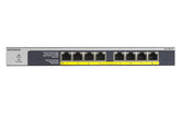 NETGEAR GS108LP - Switch - 8 x 10/100/1000 (PoE+) - desktop, rail-mountable, wall-mountable - PoE+ (60W) - DC power