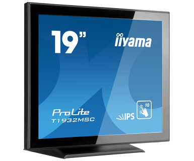 iiyama ProLite T1932MSC-B5X - LED monitor - 19" - touch screen - 1280 x 1024 - IPS - 250 cd/m² - 1000:1 - 14 ms - HDMI, VGA, DisplayPort - speakers - black