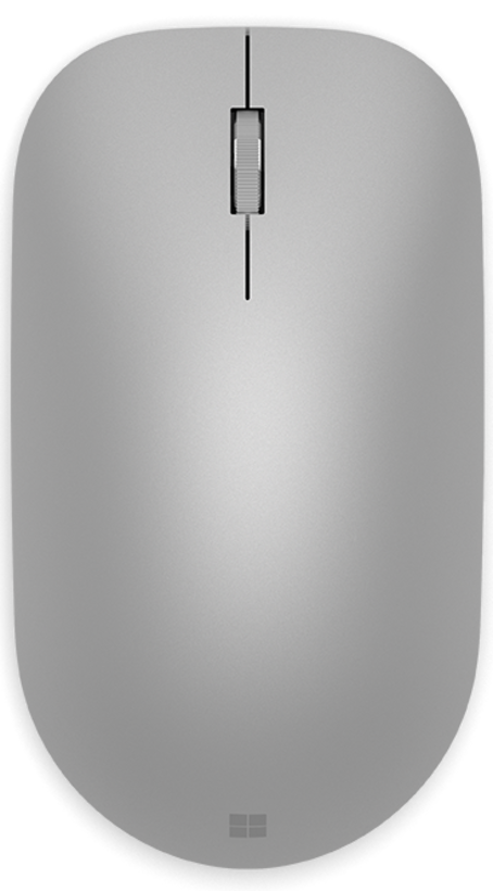 Microsoft Modern Mouse - Ratón - para diestros y zurdos - óptico - 2 botones - inalámbrico - Bluetooth 4.0 - plateado liso