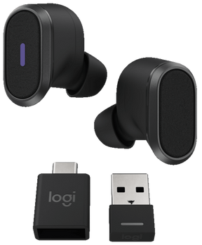 Logitech Zone True Wireless - Auscultadores sem fios com microfonoe - intra-auricular - bluetooth - cancelamento de ruído activo - grafite