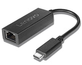 Lenovo USB-C to Ethernet Adapter - Adaptador de rede - USB-C - Gigabit Ethernet x 1 - preto - para ThinkCentre M90a Pro Gen 3, M90q Gen 2, V50t Gen 2-13, Yoga Slim 7 Pro 14