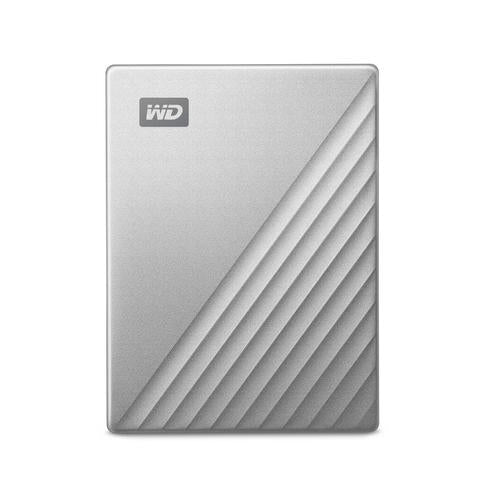 WD My Passport Ultra for Mac WDBPMV0040BSL - Hard drive - encrypted - 4 TB - external (portable) - USB 3.0 (USB C connector) - 256-bit AES - silver