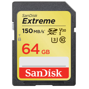 SanDisk Extreme - Flash memory card - 64 GB - Video Class V30 / UHS-I U3 / Class10 - SDXC UHS-I