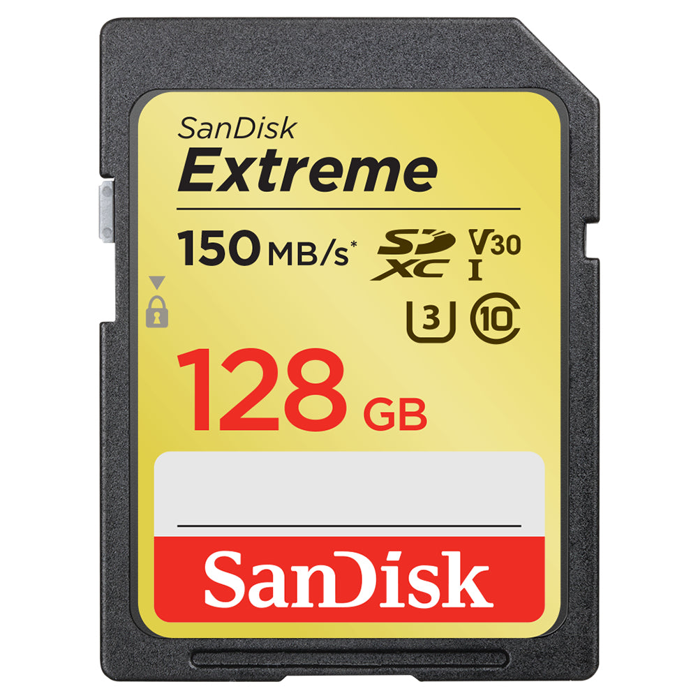 SanDisk Extreme - Flash memory card - 128 GB - Video Class V30 / UHS-I U3 / Class10 - SDXC UHS-I