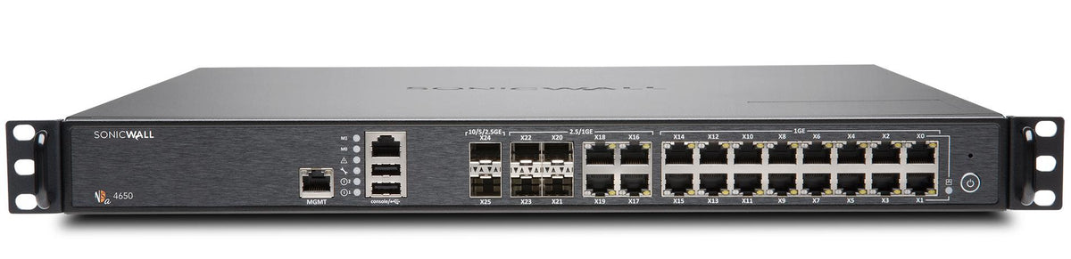 SonicWall NSa 4650 - Security appliance - 10 GigE, 2.5 GigE - 1U - enclosure mountable