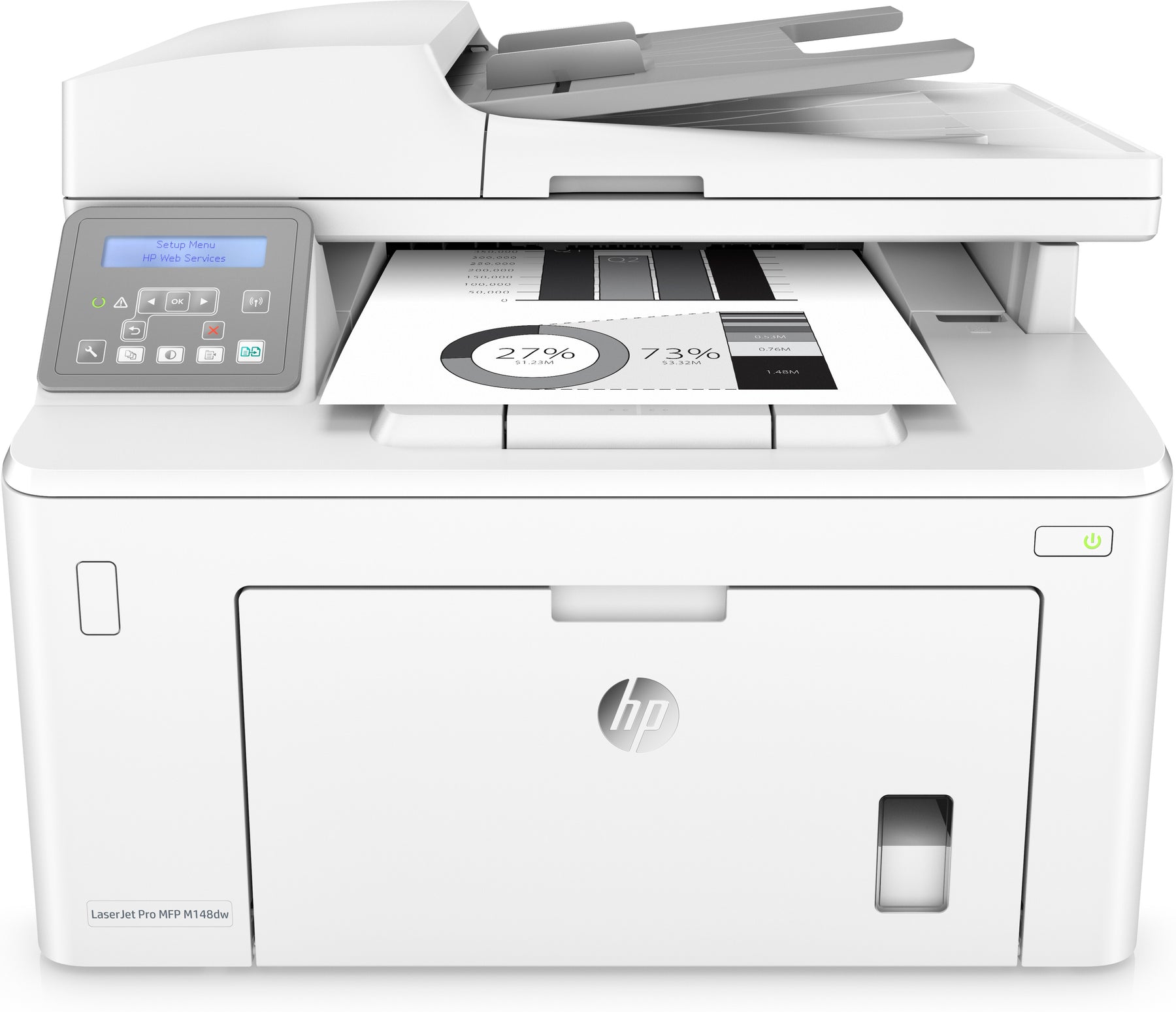 HP LaserJet Pro MFP M148dw - Impressora multi-funções - P/B - laser - 215.9 x 355.6 mm (original) - A4/Legal (media) - até 28 ppm (cópia) - até 28 ppm (impressão) - 250 folhas - USB 2.0, LAN, Wi-Fi(n)