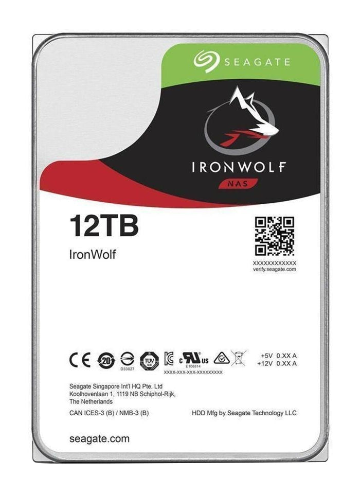 Seagate IronWolf ST12000VN0008 - Hard disk - 12 TB - internal - 3.5" - SATA 6Gb/s - 7200 rpm - buffer: 256 MB