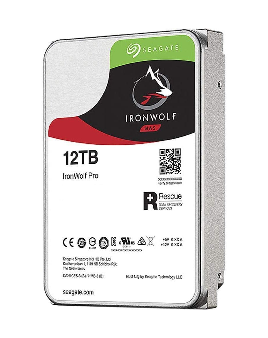 Seagate IronWolf Pro ST12000NE0008 - Hard disk - 12 TB - internal - 3.5" - SATA 6Gb/s - 7200 rpm - buffer: 256 MB - with 2 years Seagate Rescue Data Recovery