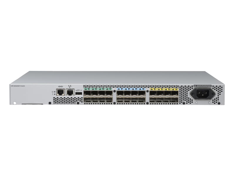 HPE StoreFabric SN3600B - Conmutador - Gestionado - 8 puertos Fibre Channel SFP+ de 32 Gb + 16 puertos Fibre Channel SFP+ de 32 Gb bajo demanda - Montaje en riel (Q1H70B#ABB)