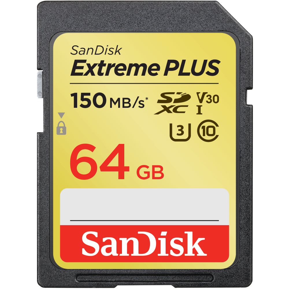 SanDisk Extreme PLUS - Flash memory card - 64 GB - Video Class V30 / UHS Class 3 / Class10 - SDXC UHS-I