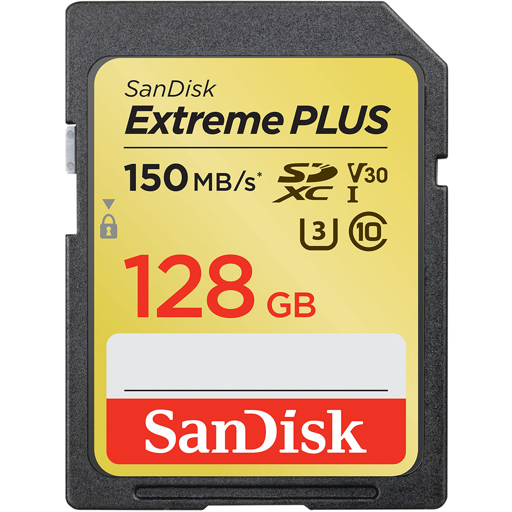 SanDisk Extreme PLUS - Flash memory card - 128 GB - Video Class V30 / UHS Class 3 / Class10 - SDXC UHS-I