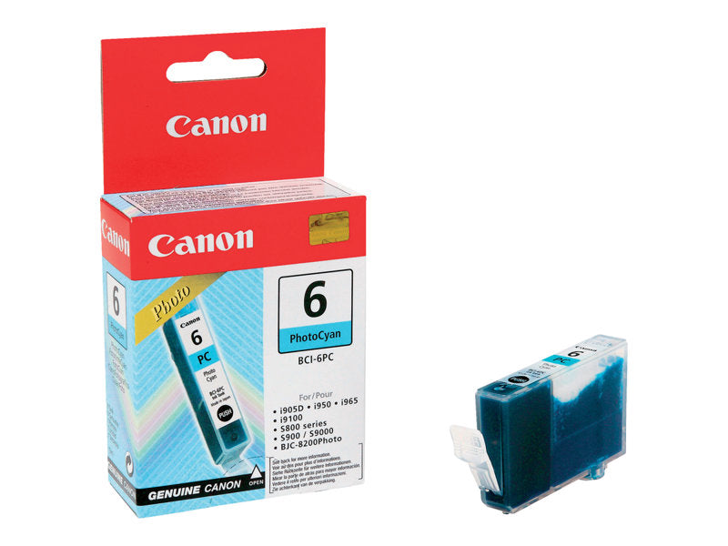 Canon BCI-6PC - Photo Cyan - original - depósito de tinta - para BJC-8200, i90X, 9100, 950, 96X, 990, 99XX, PIXMA iP6000, iP8500, S800, 820, 830, 900, 9000 (4709A002)