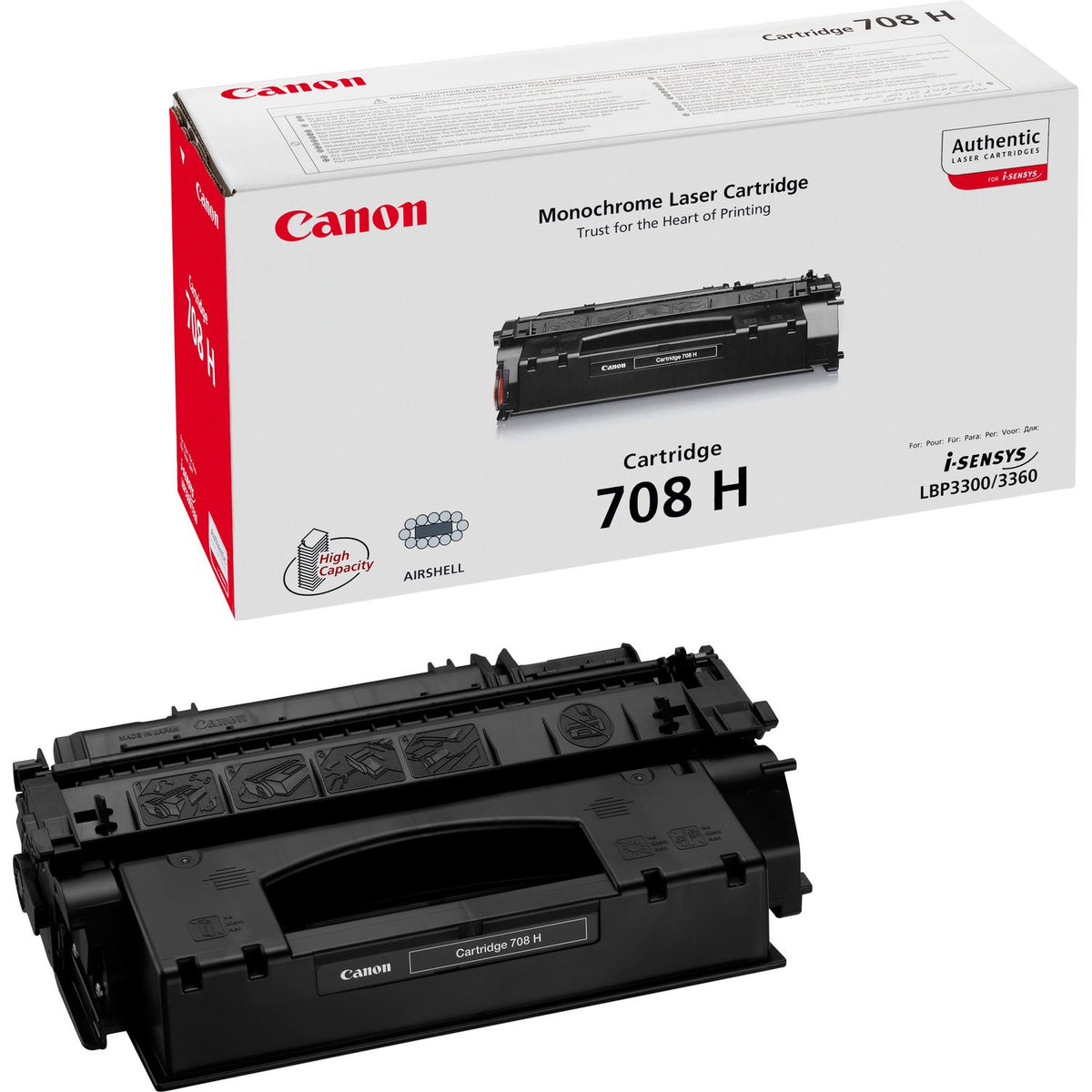 Canon 708H - Black - original - toner cartridge - for i-SENSYS LBP3360, Laser Shot LBP-3300, 3360