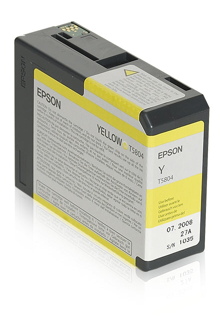 Epson T5804 - 80 ml - amarelo - original - tinteiro - para Stylus Pro 3800, Pro 3880