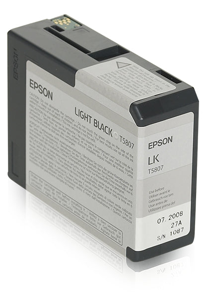 Epson T580 - 80 ml - light black - original - ink cartridge - for Stylus Pro 3800, Pro 3880