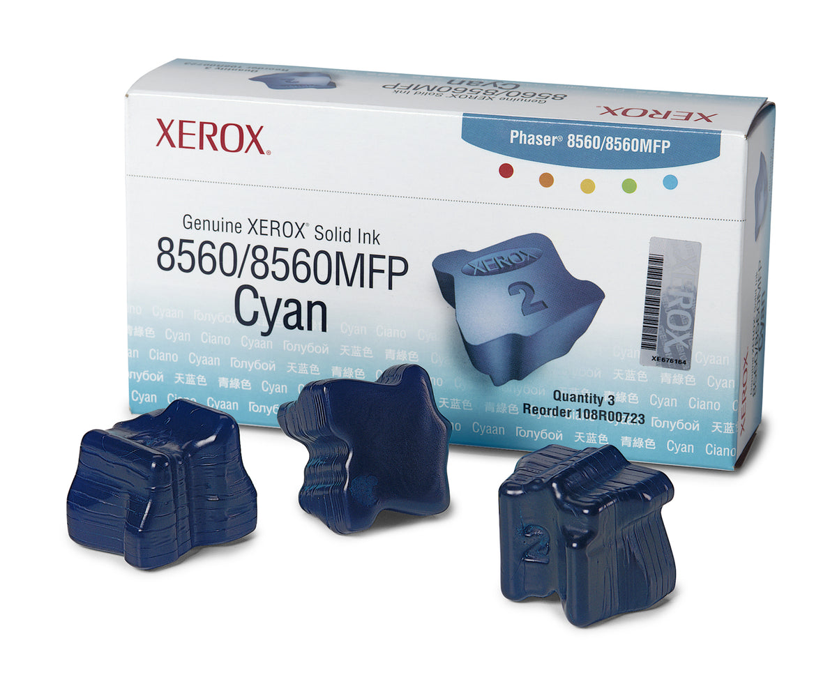 Xerox Phaser 8560MFP - Pack of 3 - Cyan Blue - Resistant Inks - for Phaser 8560