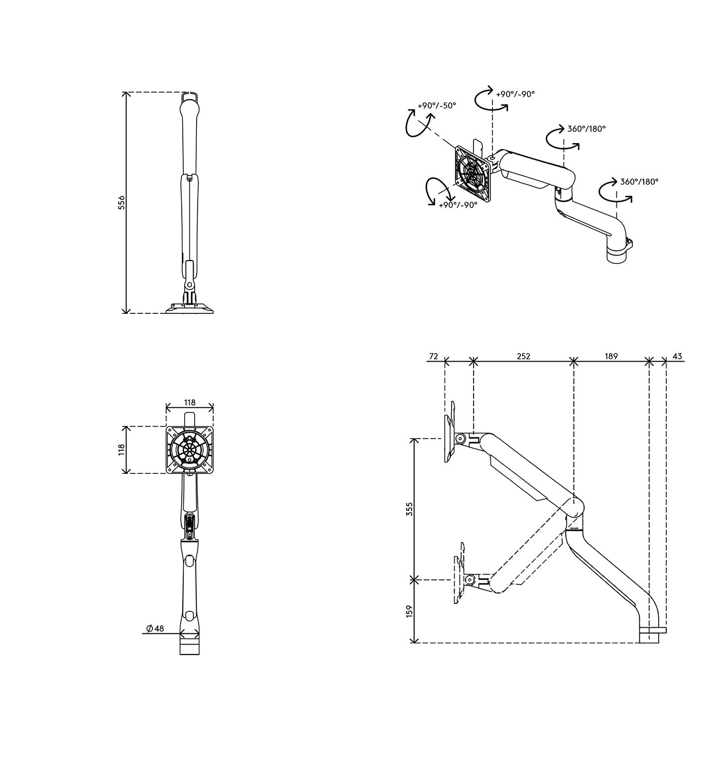 Viewprime plus monitor arm-desk