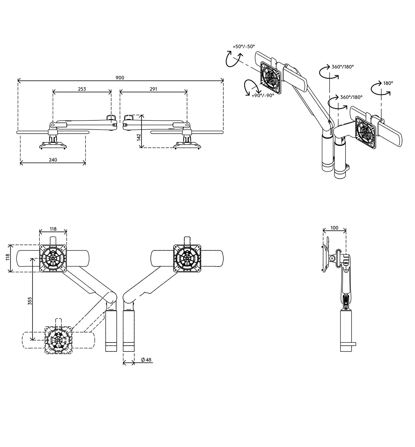 Viewprime plus monitor arm - desk