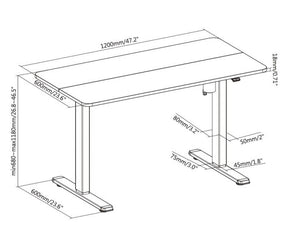 EQUIP ERGO ELECTRIC SIT-STAND DESK FRAME WITH DESKTOP GRAY